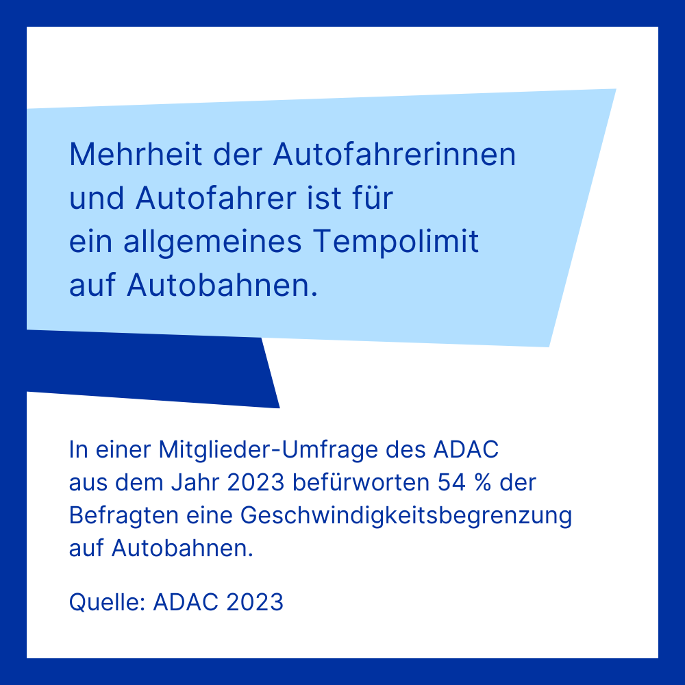 Infografik zu einem Tempolimit auf Autobahnen